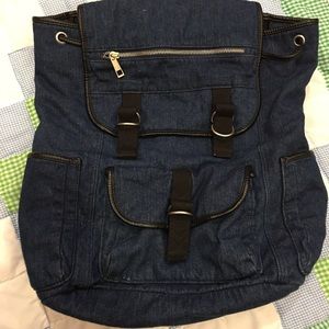 Dark denim backpack EUC